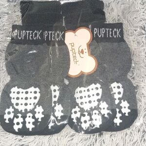Anti Slip Dog Socks Black and White Polka Dot